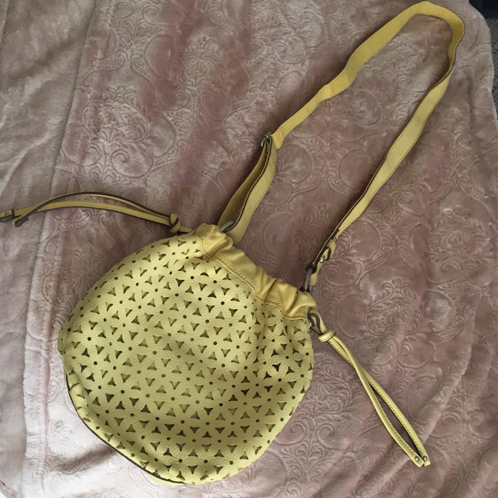 Canary yellow crossbody purse